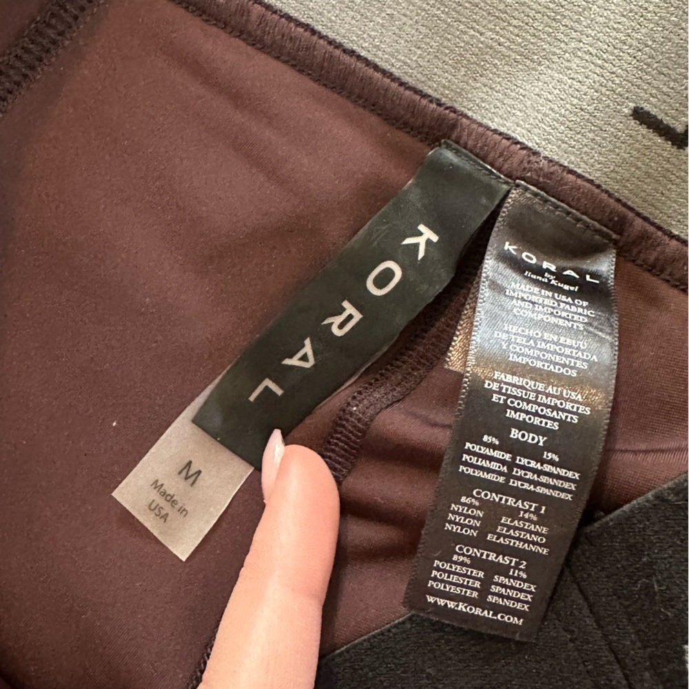Koral Emblem Cropped Legging - Bisque/Bordeaux | Medium - Picture 9 of 9